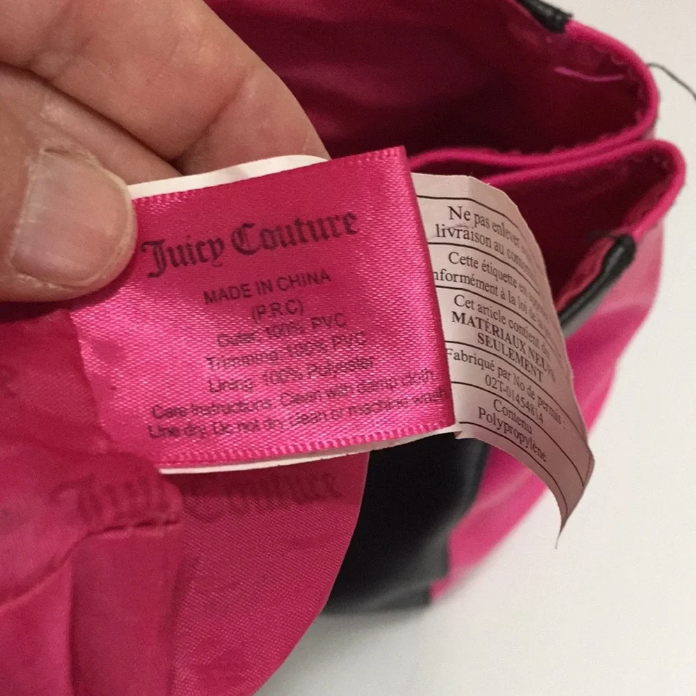 Juicy Couture Black and Pink Backpack Purse Bag